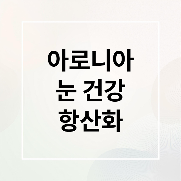 아로니아
눈 건강
항산화 (아로니아 효능)
