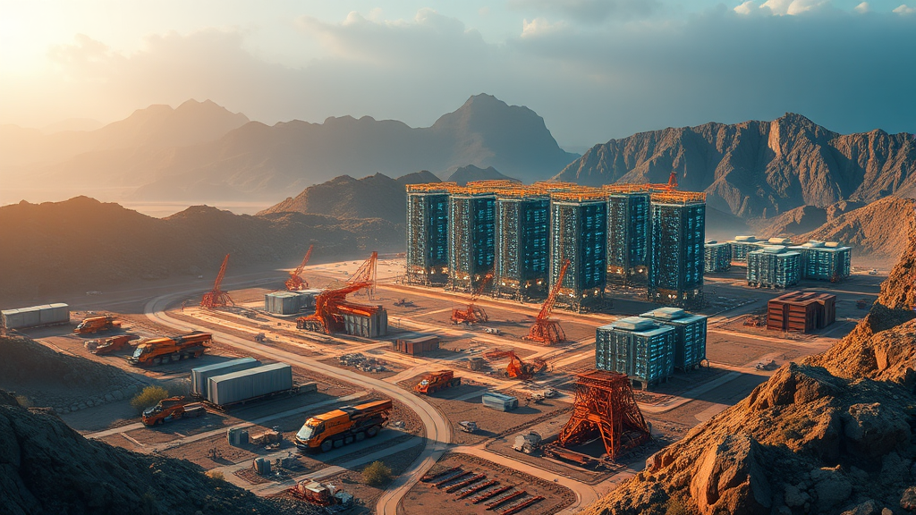 채굴과 AI, 미래는? (realistic 스타일)