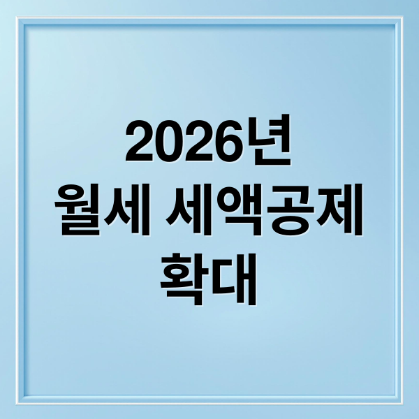 2026년
월세 세액공제
확대 (월세 세액공제 확대 주거지원 정책)