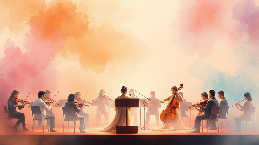 다른 참가자들과의 음악적 교감 (watercolor 스타일)