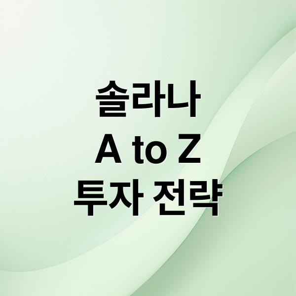 솔라나
A to Z
투자 전략 (솔라나 블록체인 제도권)