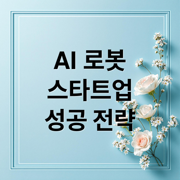 AI 로봇
스타트업
성공 전략 (AI 로봇 스타트업 창업 가이드! 기술 동향부터 사업 전략까지)
