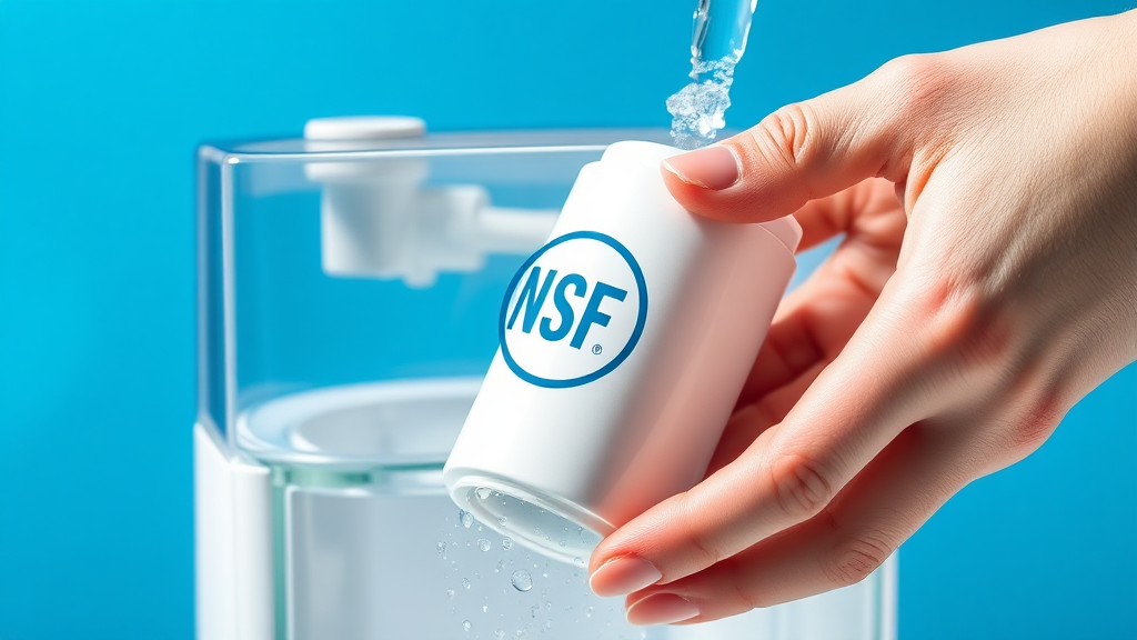 NSF 인증 필터 관리법 (realistic 스타일)