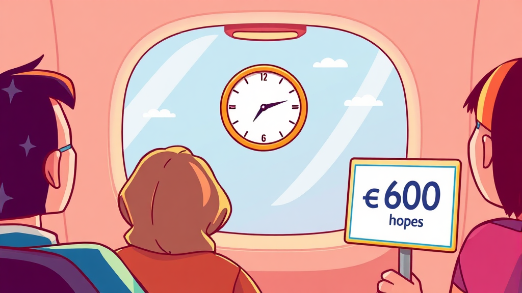 지연 시 보상 기준 안내 (cartoon 스타일)