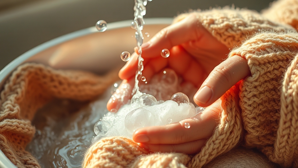 니트 세탁 & 관리 꿀팁 (realistic 스타일)