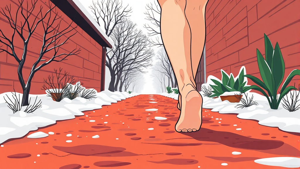 겨울철 맨발걷기 대안 (illustration 스타일)