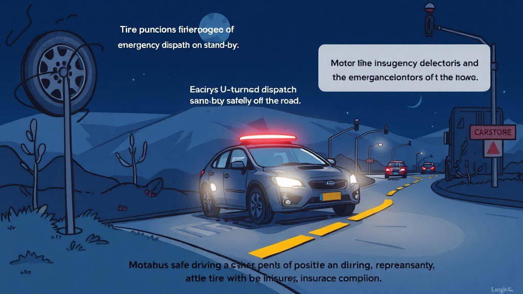 안전 운전, 긴급출동 서비스와 함께! (cartoon 스타일)