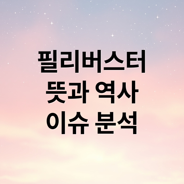 필리버스터
뜻과 역사
이슈 분석 (필리버스터)