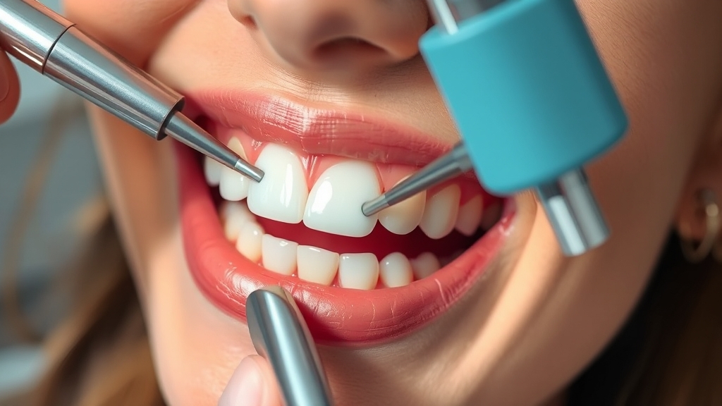 스케일링 시술 과정 (realistic 스타일)