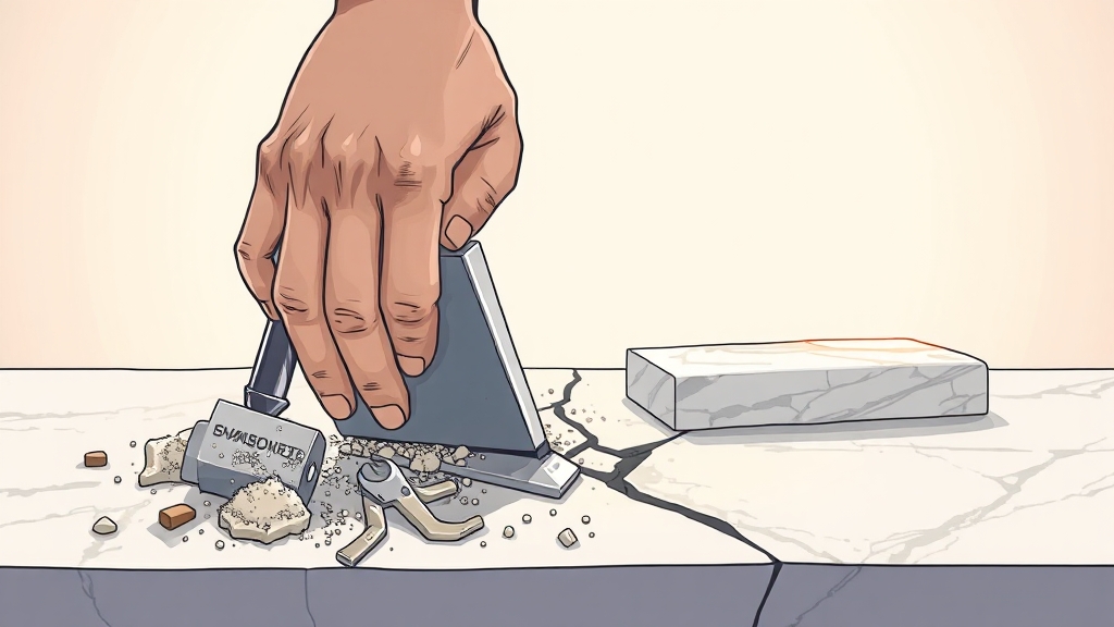 크랙 보수 단계별 과정 (cartoon 스타일)