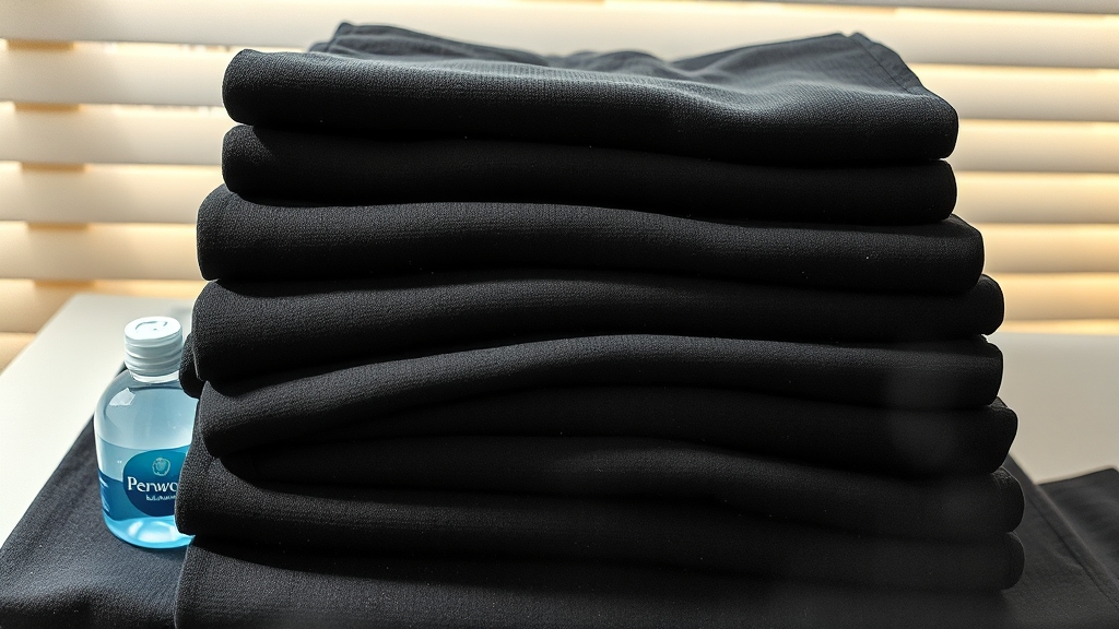 검은 옷 관련 제품 소개 (watercolor 스타일)