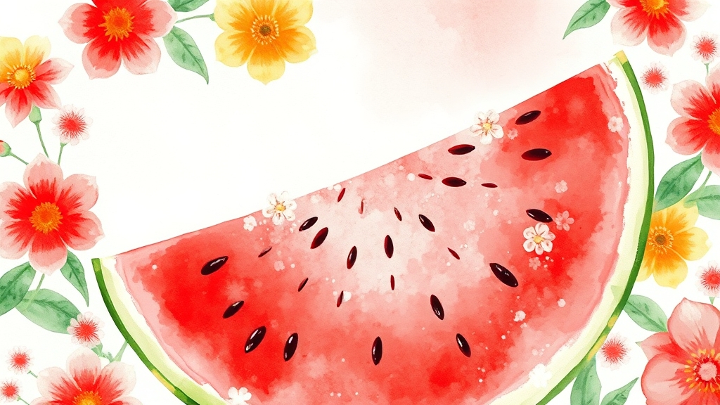 수박, 어떤 영양소가 있을까? (watercolor 스타일)