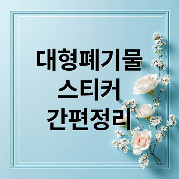 대형폐기물
스티커
간편정리 (대형폐기물 스티커 발급 무료수거)