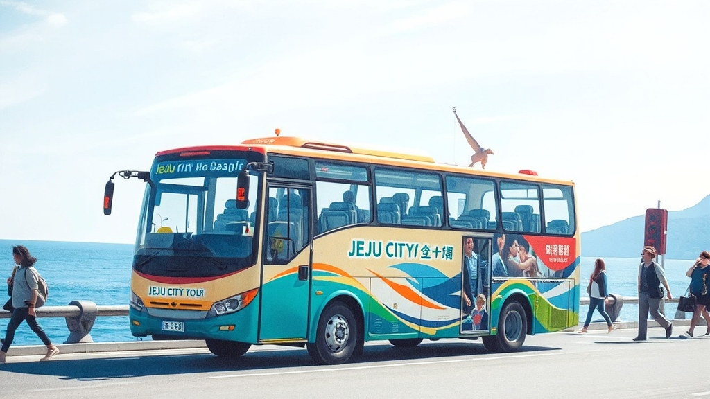 제주 시티투어 버스 꿀팁 (watercolor 스타일)