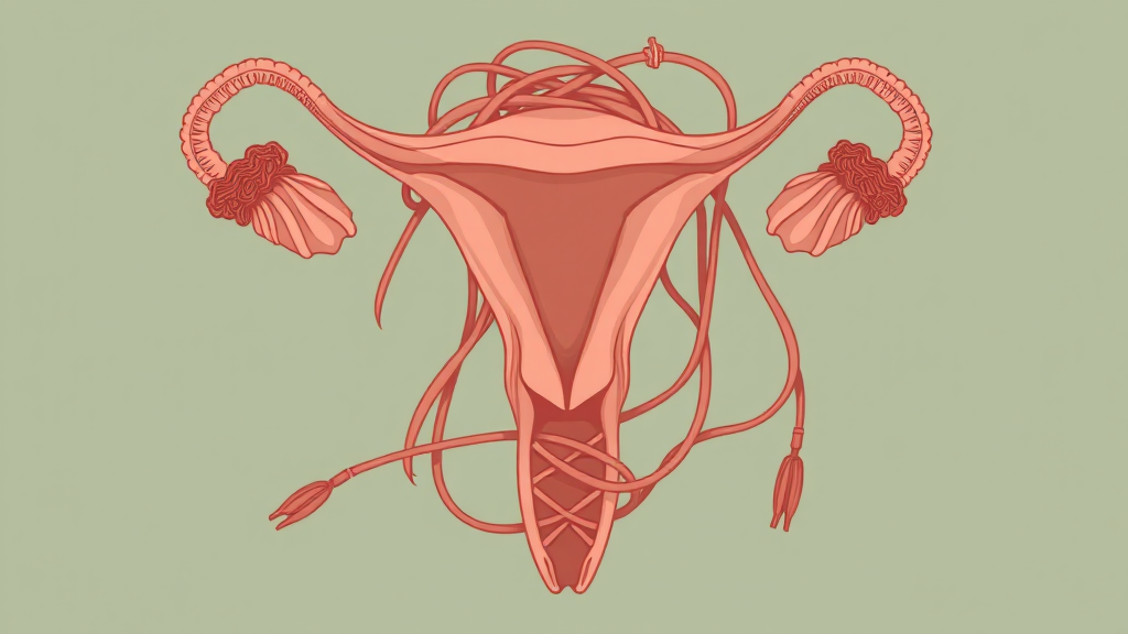 다낭성 난소 증후군 치료 및 관리 (illustration 스타일)