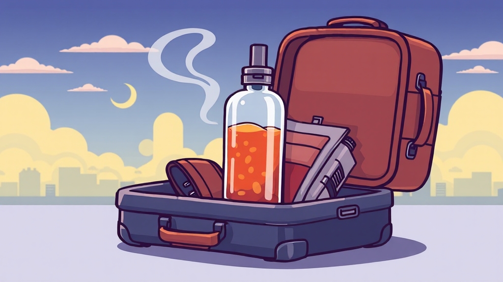 전자담배 기내 반입 규정 (cartoon 스타일)