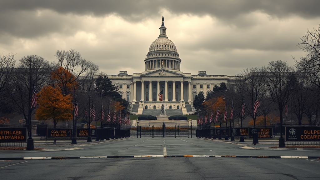 셧다운, 무엇을 의미할까요? (realistic 스타일)