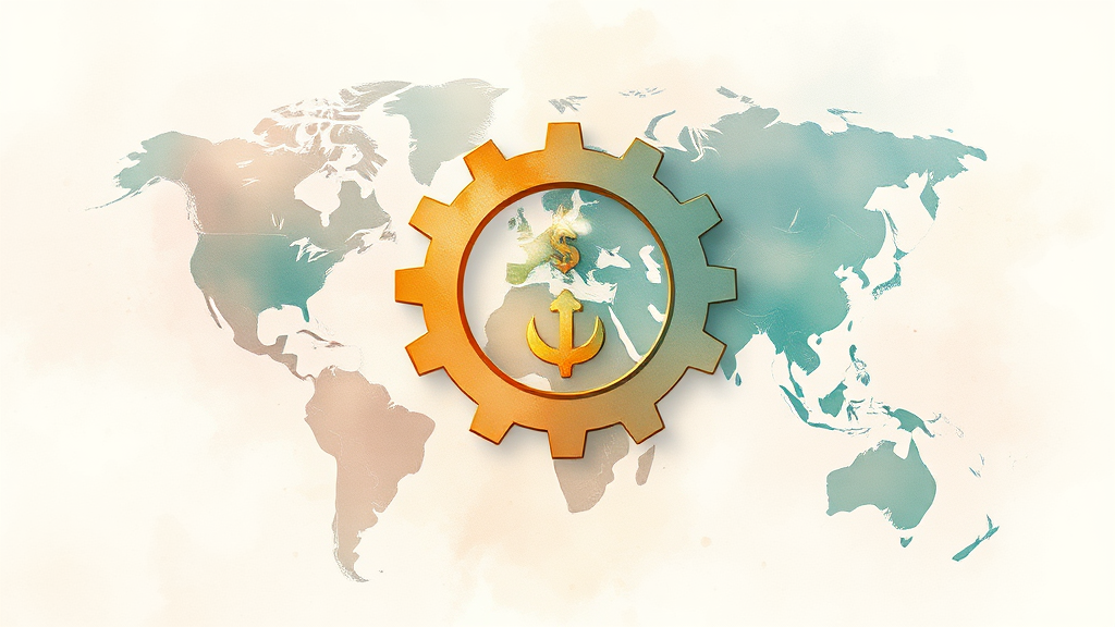 환율과 연관된 주요 경제 지표 (watercolor 스타일)