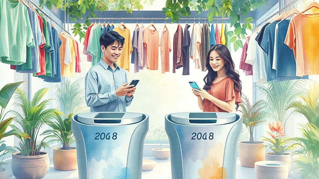 헌옷 수거 앱 종류 (watercolor 스타일)