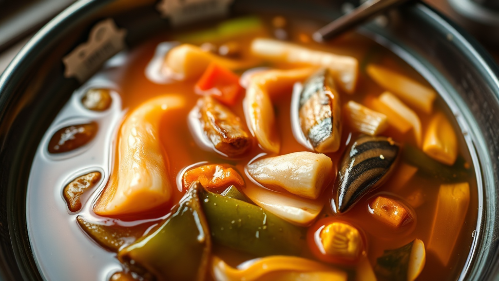 김치 육수: 깊은 맛의 비밀 (realistic 스타일)