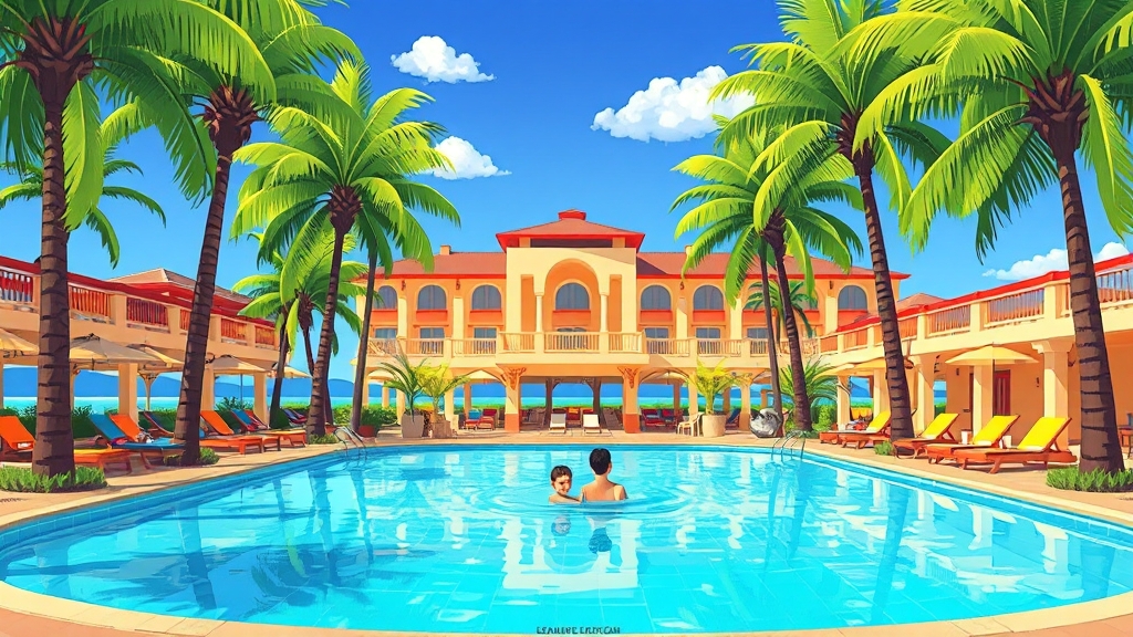 수영장 & 부대시설 비교 분석 (cartoon 스타일)