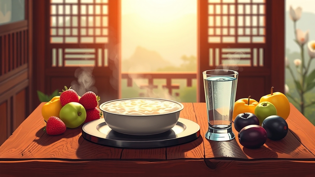 치료 부작용 완화 식단 (illustration 스타일)