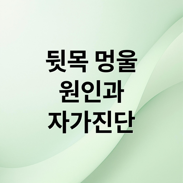 뒷목 멍울
원인과
자가진단 (뒷목 당김 멍울 통증)