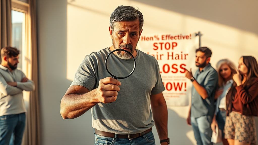 탈모 건강기능식품, 부당 광고 주의! (realistic 스타일)