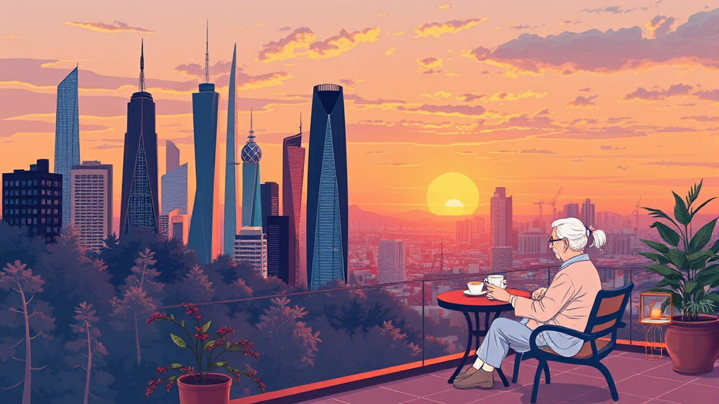 도심형 실버타운 투자 가치 분석 (illustration 스타일)