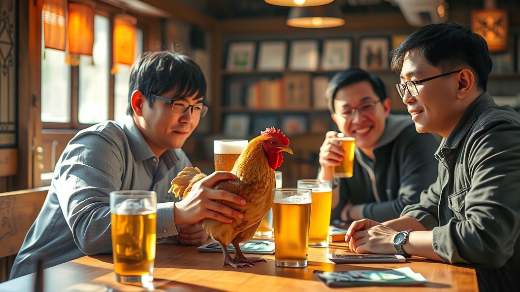 깐부치킨 방문 배경 (realistic 스타일)