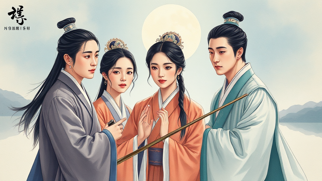 주요 등장인물 상세 정보 (watercolor 스타일)