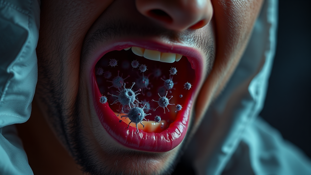 밤사이 입 속 세균, 위험할까? (realistic 스타일)