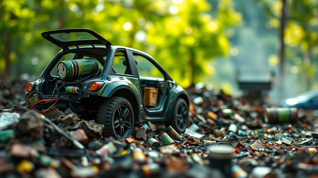 전기차 폐배터리 재활용 시장의 폭발적 성장 (realistic 스타일)