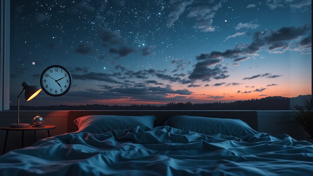 멜라토닌 효능: 숙면 유도 (realistic 스타일)