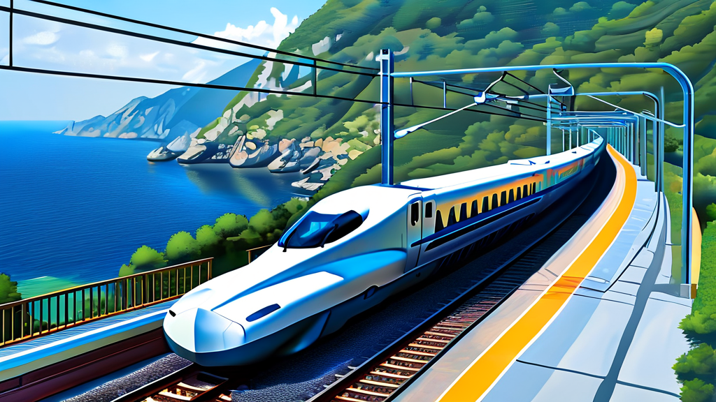 KTX-이음과 함께하는 삼척 여행의 매력 (realistic 스타일)