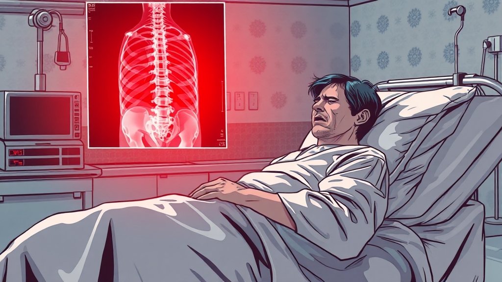 60대 허리 통증 주요 원인 및 진단 (illustration 스타일)