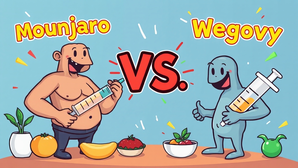 마운자로 vs 위고비, 무엇이 다를까? (cartoon 스타일)