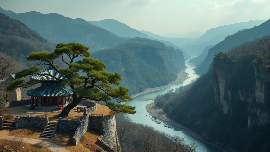 영월 청령포: 단종의 숨결이 깃든 유배지 (realistic 스타일)