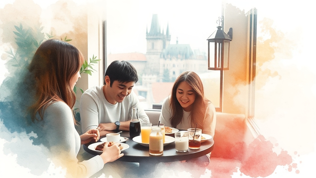 한인민박 선택 시 고려 사항 (watercolor 스타일)