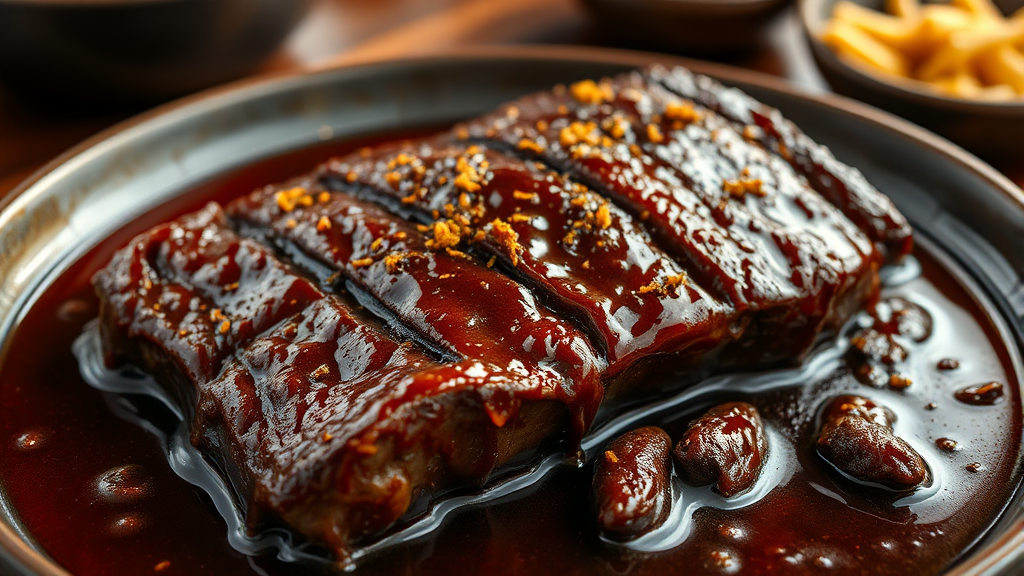 장조림 레시피: 아롱사태로 깊은 맛 내기 (realistic 스타일)