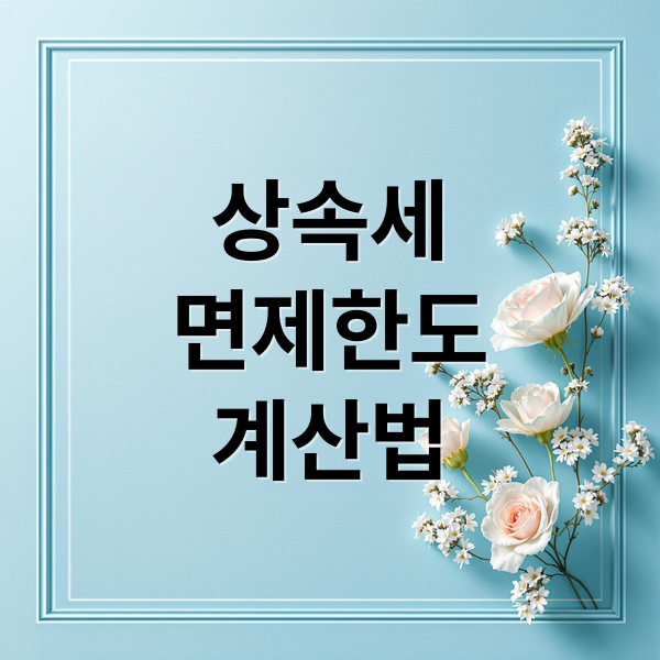 상속세
면제한도
계산법 (상속세 면제한도 신고 방법)