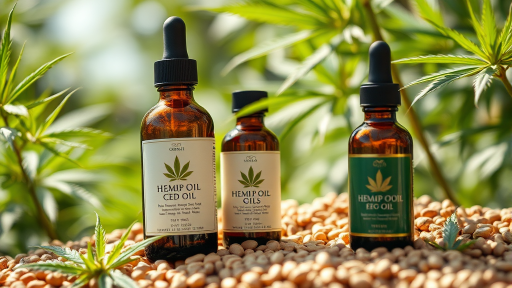 나에게 맞는 대마종자유 선택 가이드: 품질과 기준 (realistic 스타일)