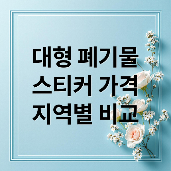 대형 폐기물
스티커 가격
지역별 비교 (대형 폐기물 스티커 가격)