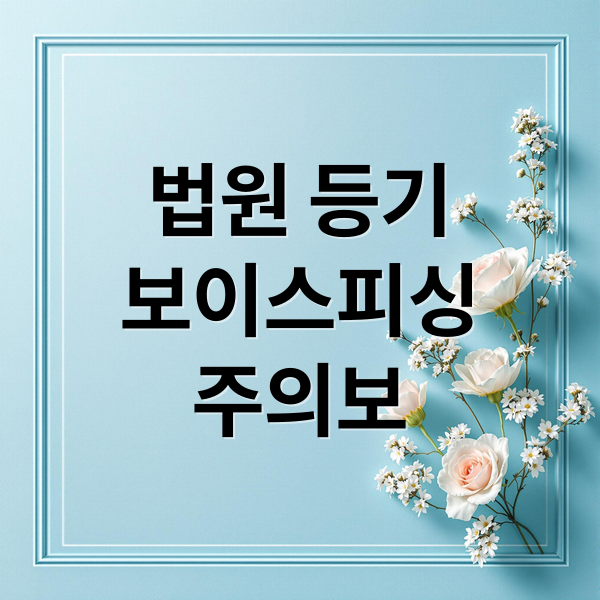 법원 등기
보이스피싱
주의보 (법원등기 보이스피싱 미수령 전화 대처)