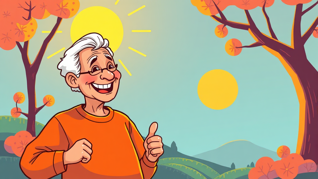 건강수명이란? (cartoon 스타일)