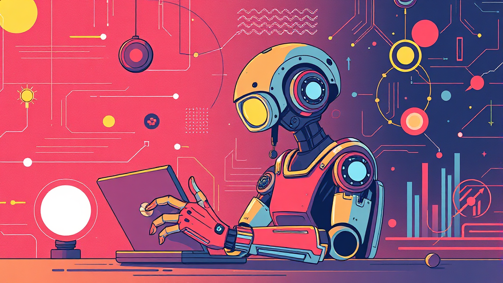 AI 에이전트, 업무 방식의 새로운 지평을 열다 (illustration 스타일)