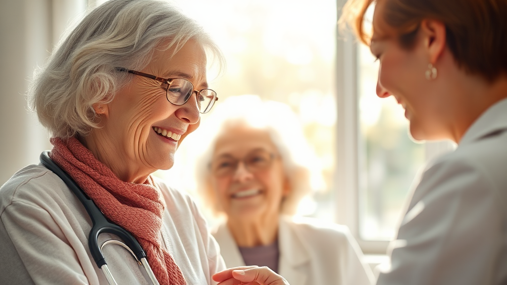 핵심 서비스: 맞춤형 돌봄과 즉각적인 연계 지원 (watercolor 스타일)