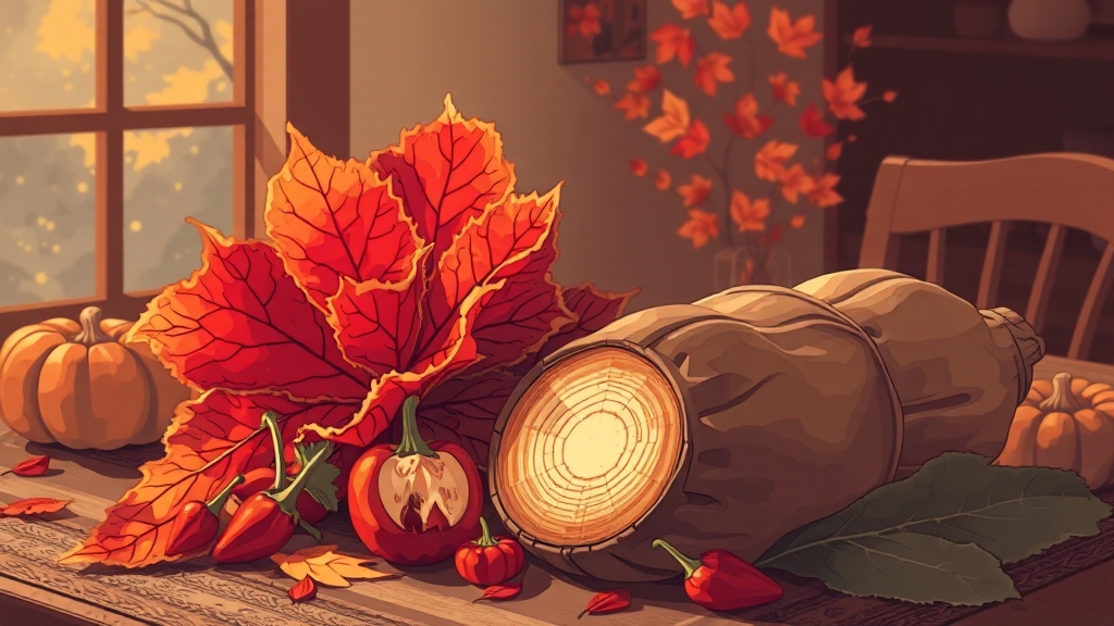 가을 밥상 삼총사 (illustration 스타일)