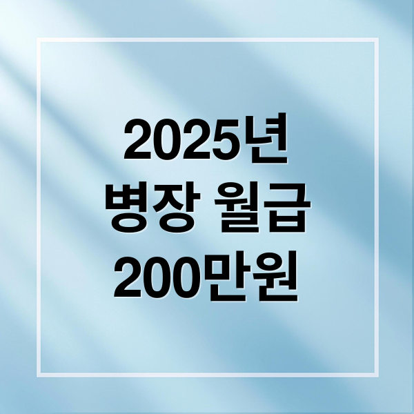 2025년
병장 월급
200만원 (병장 월급 실수령액)