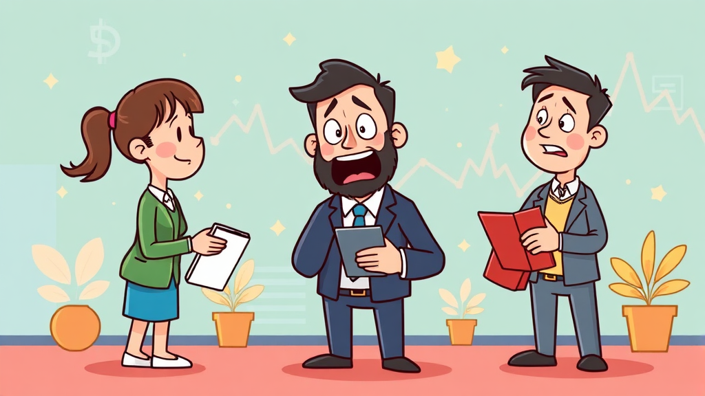 투자 심리 변화와 삼성전자 분할매수 전략 (cartoon 스타일)